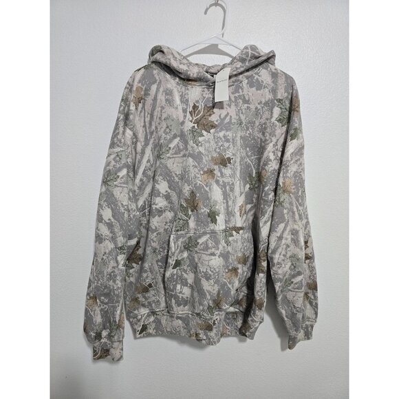 Abercrombie & Fitch Essential Popover Hoodie In off white camo Size XL - Picture 7 of 10